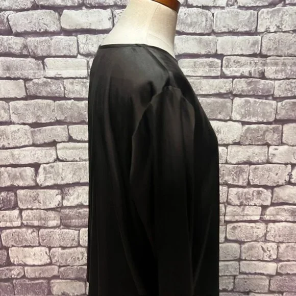 Eileen Fisher Black Long Sleeve Silk Blouse Size L - Picture 7 of 8